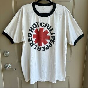 Red Hot Chili Peppers White and Black Tee